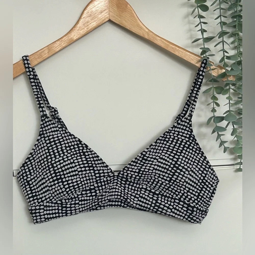 AERIE Black & White Dot Wireless Bralette - Picture 1 of 2